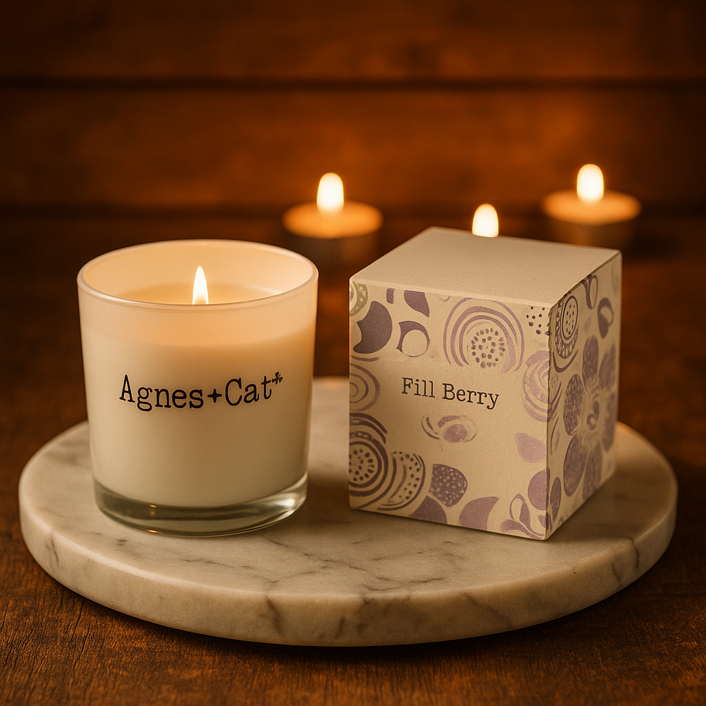 200 g Sojawas Geurkaars in Geschenkdoos – Fill Berry 🍇🕯️