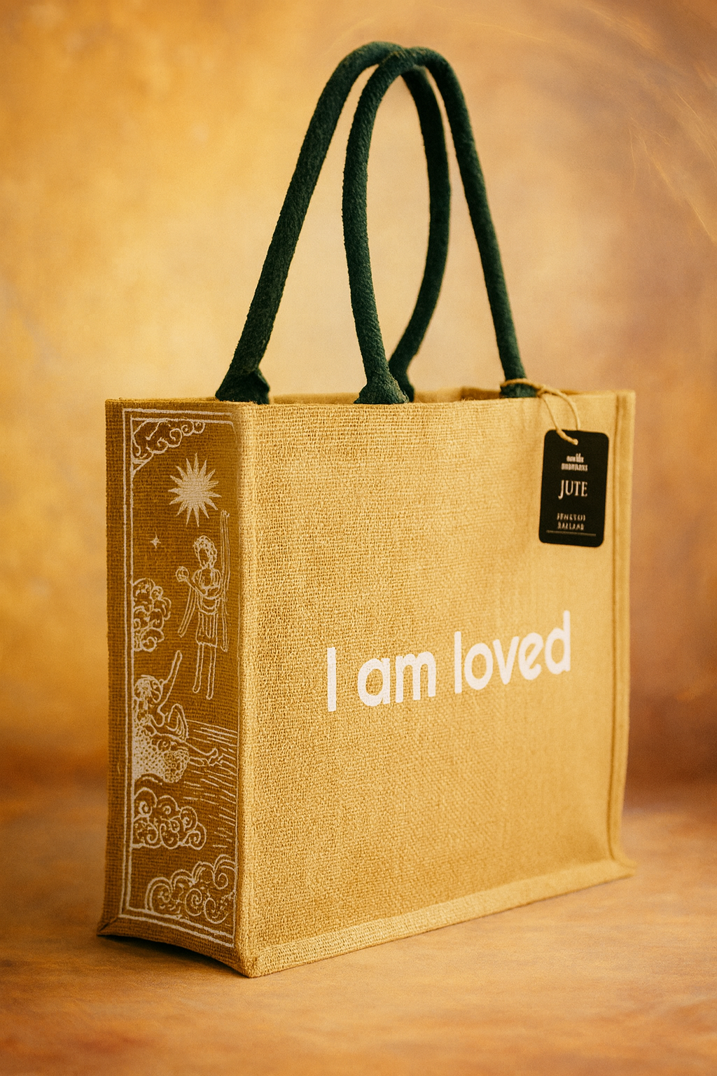 🌿 Hop Hare Jute Grote Tas – Ik ben Geliefd 💖