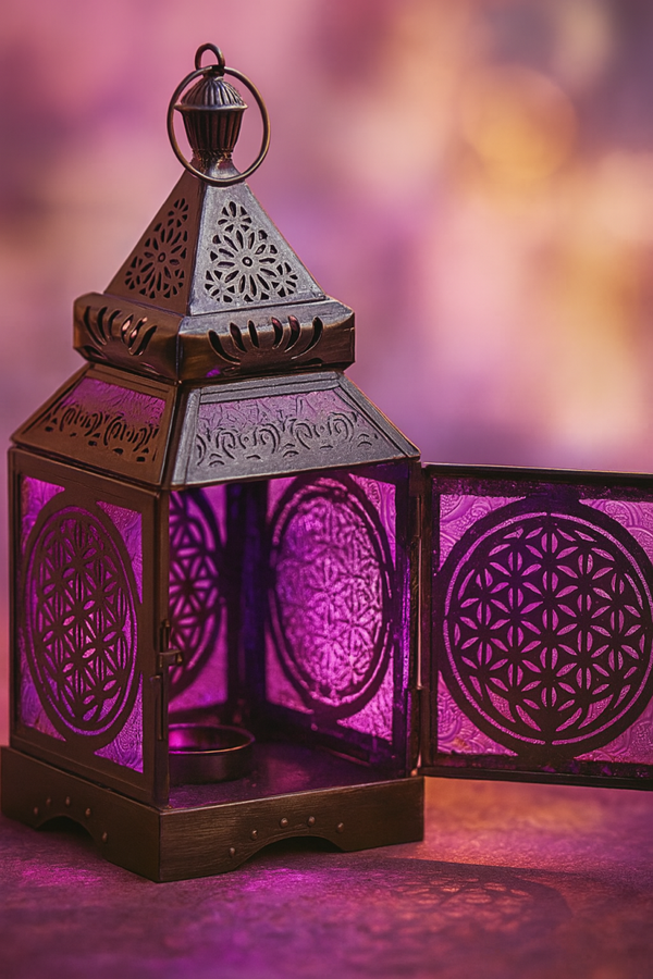 Sfeerlicht – Oosterse lantaarn met Bloem des Levens