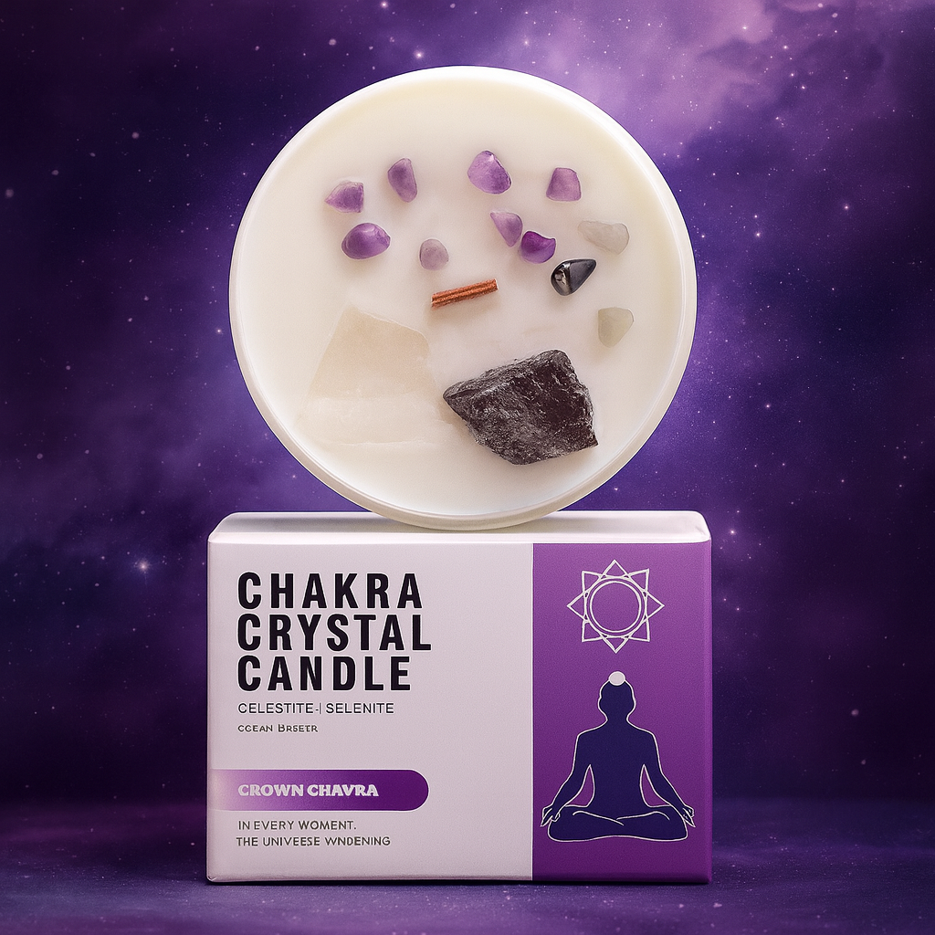 Chakra Crystal Candle – Crown Chakra
