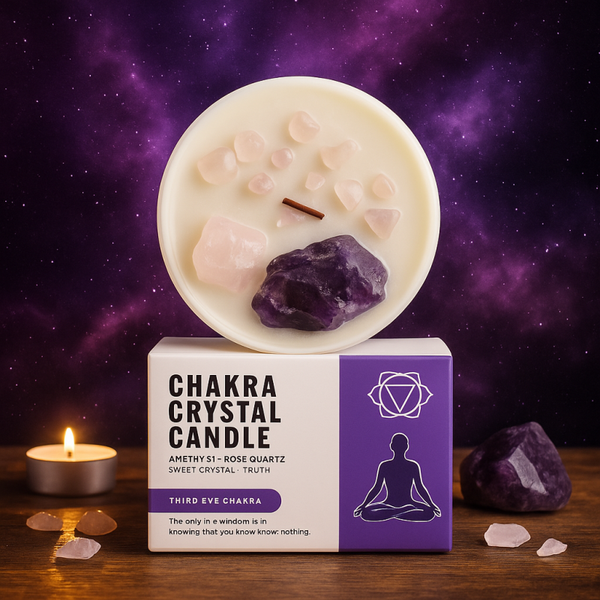 Chakra Crystal Candle – Third Eye Chakra