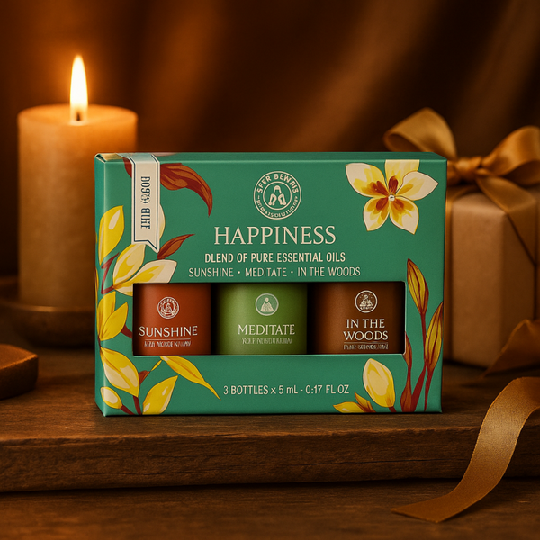 Happiness Essentiële Olie Giftset Sunshine • Meditate • In The Woods