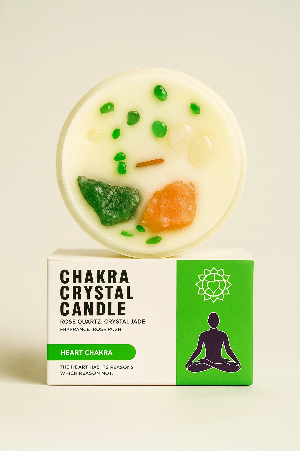 Chakra Crystal Candle – Heart Chakra