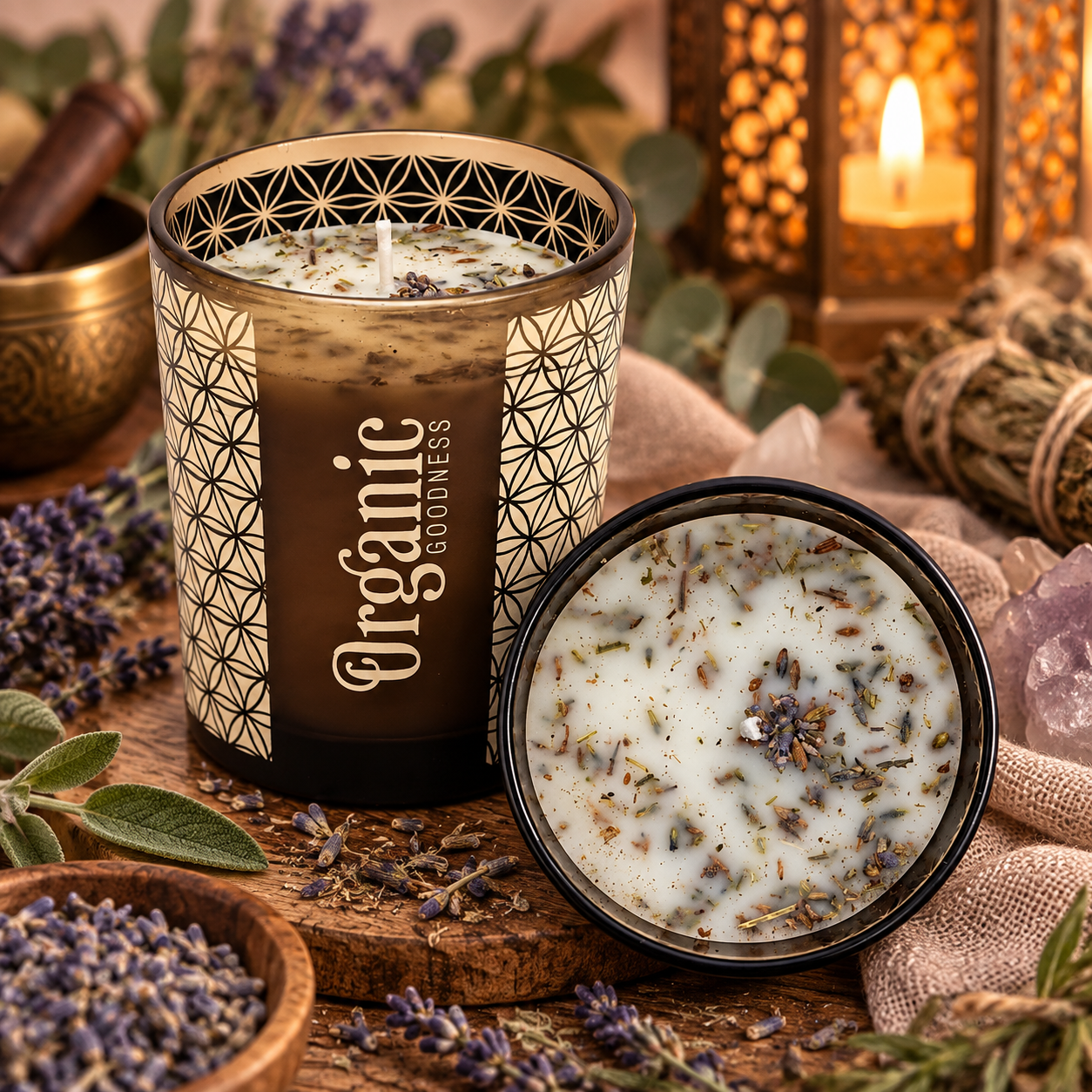 Organic Goodness Sojawas Kaars – Lavendel & Salie