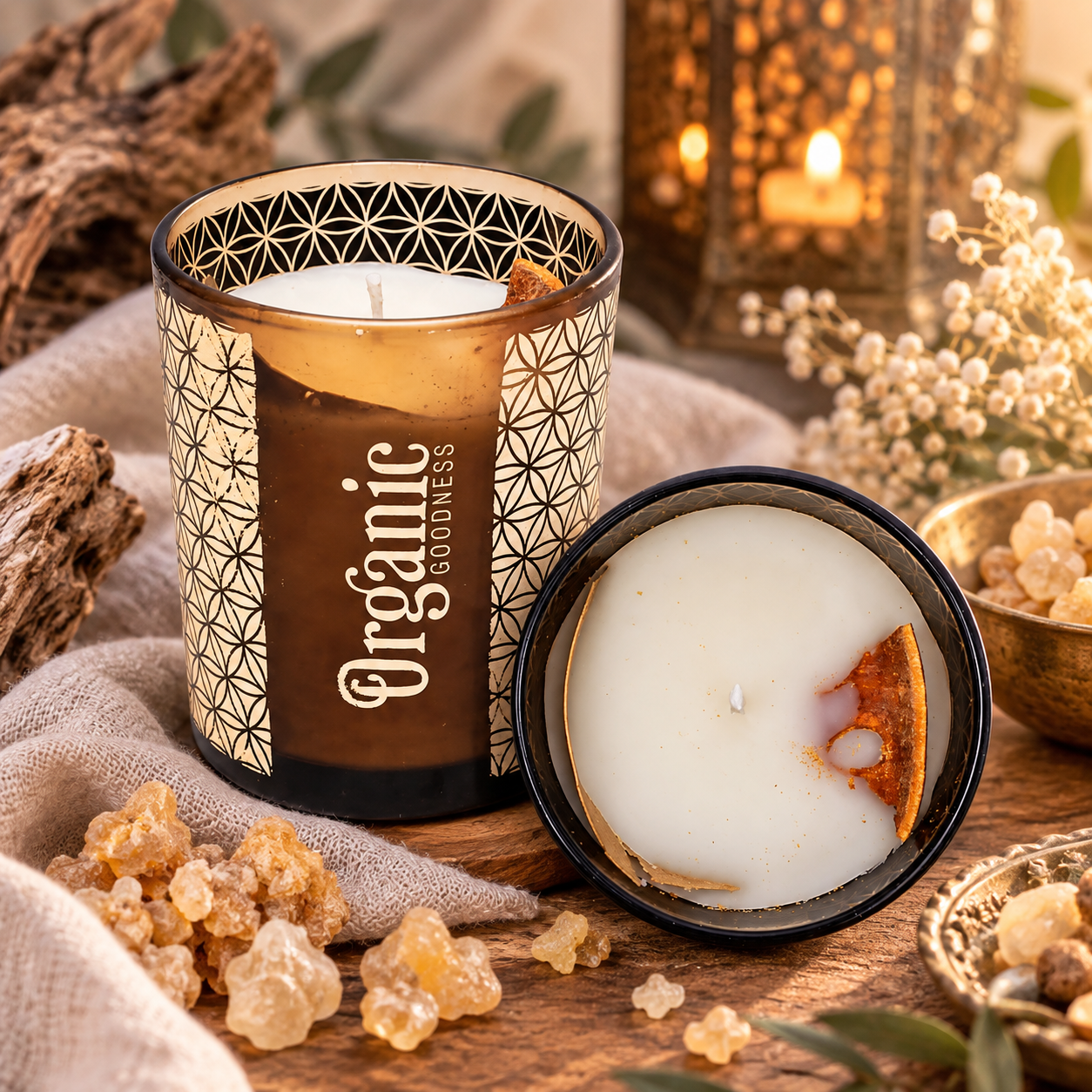 Organic Goodness Sojawas Kaars – Mandarijn & Laurierblad