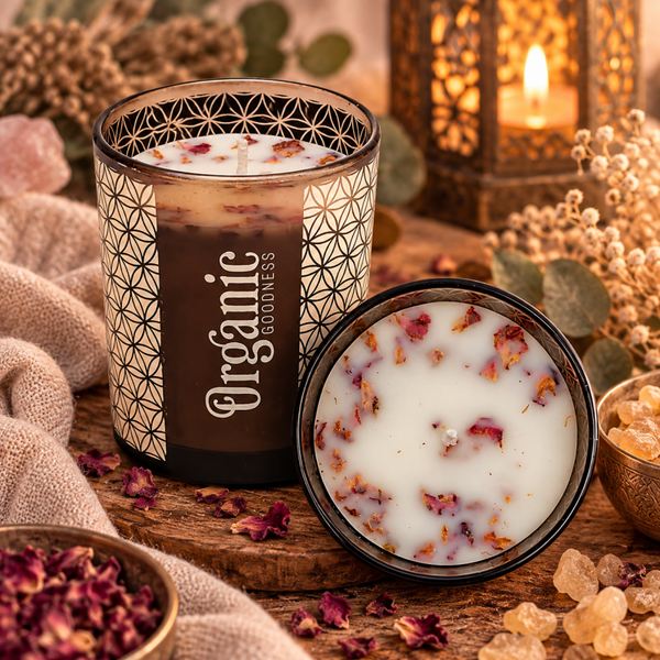 Organic Goodness Sojawas Kaars – Roos & Geranium