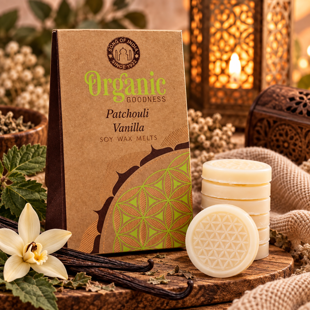 Organic Goodness Sojawas Smeltkaarsjes – Patchouli & Vanille