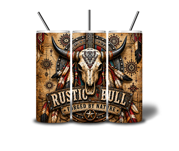 Rustic Bull Western Tumblers