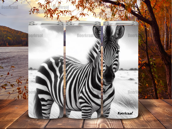 Zebra Silver Tumbler 600ml