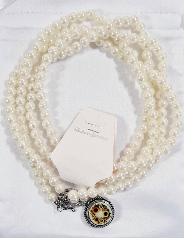 Sunflower 'Monte Carlo' Pearl Necklace