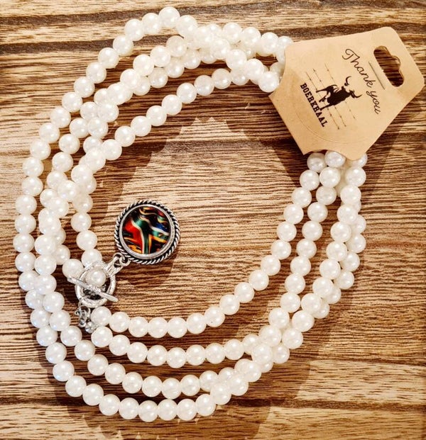 SA Flag 'Monte Carlo' Pearl Necklace