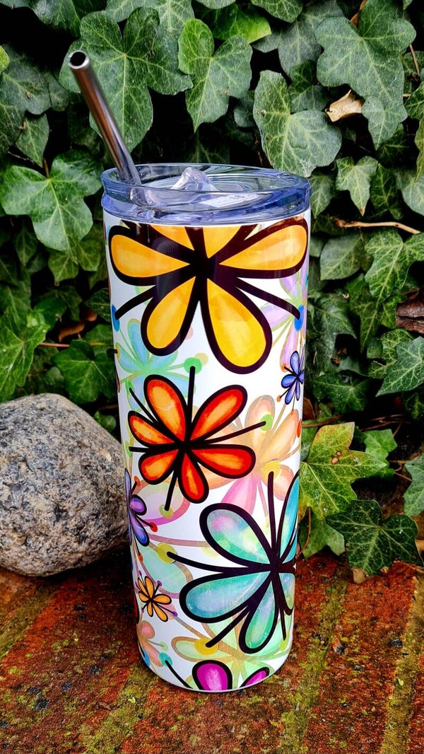 Funky Flowers Tumbler 600ml