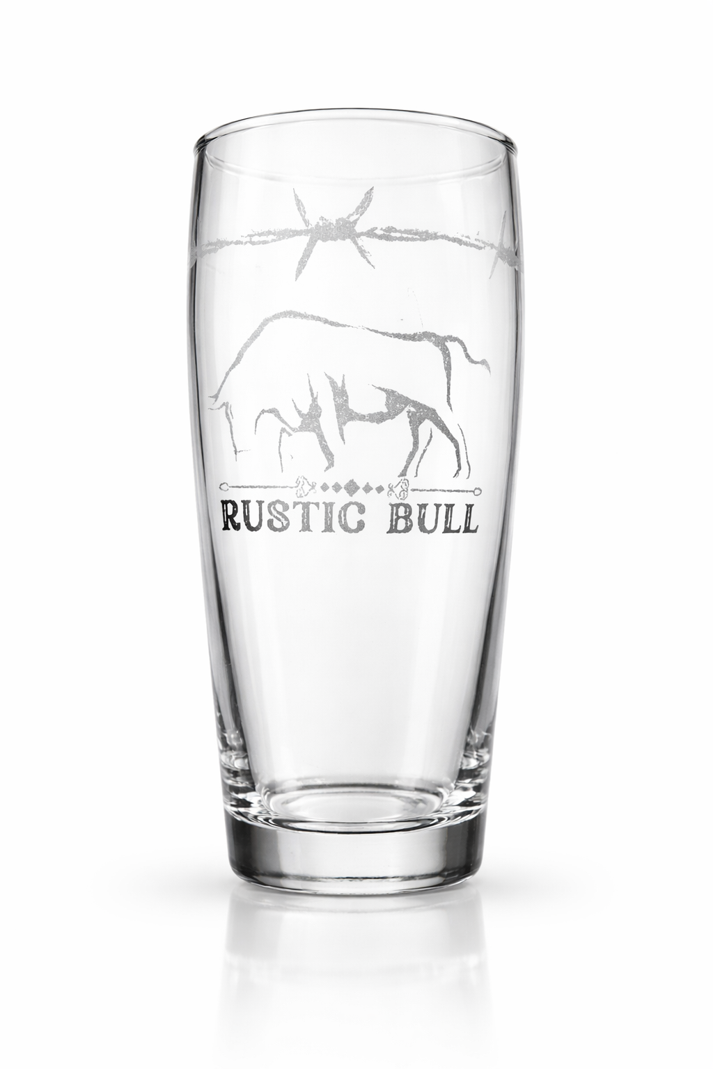 Rustic Bull Pint Glass