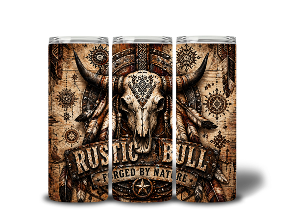 Rustic Bull Western Tumblers