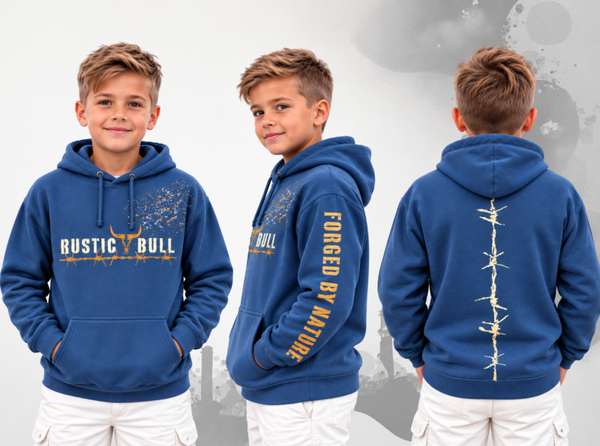 Rustic Bull Barbed wire Hoodie Kids
