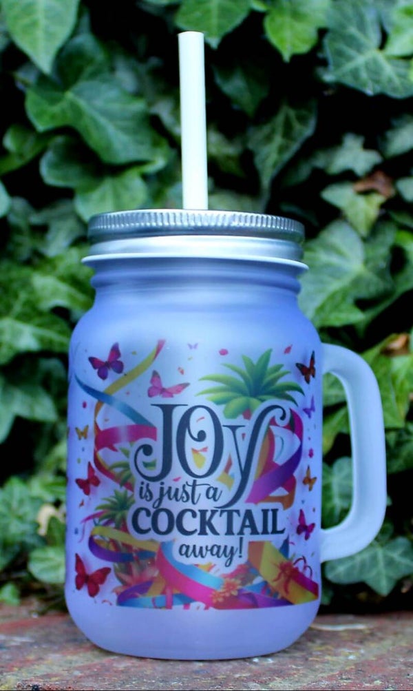Joy is just a Cocktail away Glass Jar