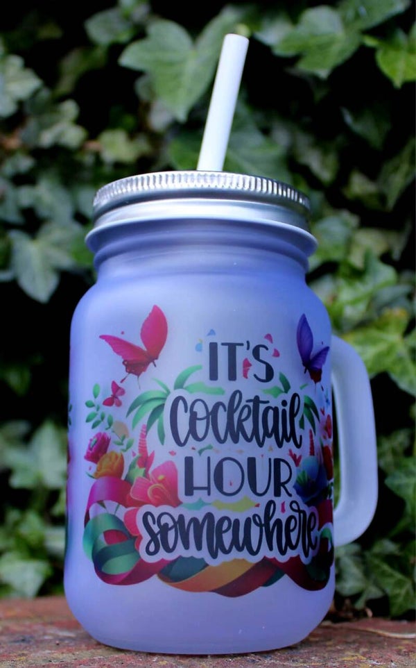 It's Cocktail Hour Somewhere Glass Jar
