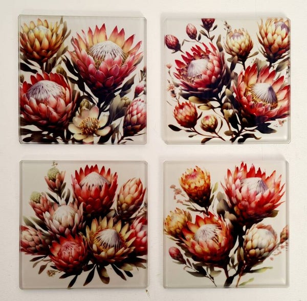 Protea Glass Coasters