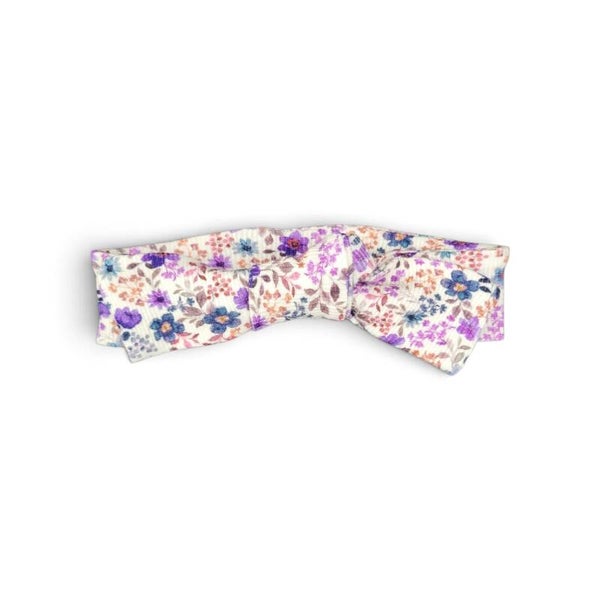 Haarbandje Rib Paarse Bloemetjes