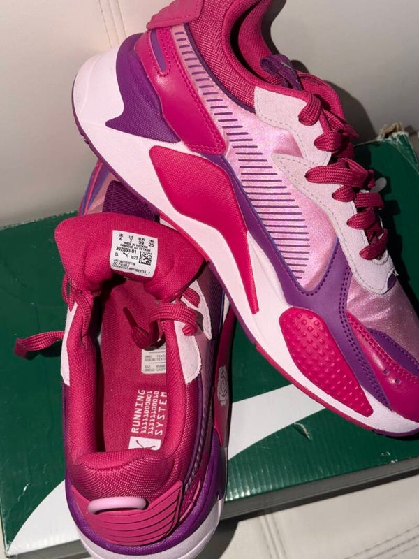 Puma RS-X Rose sneakers feature a vibrant "Prism Pink" and "Orchid Shadow"