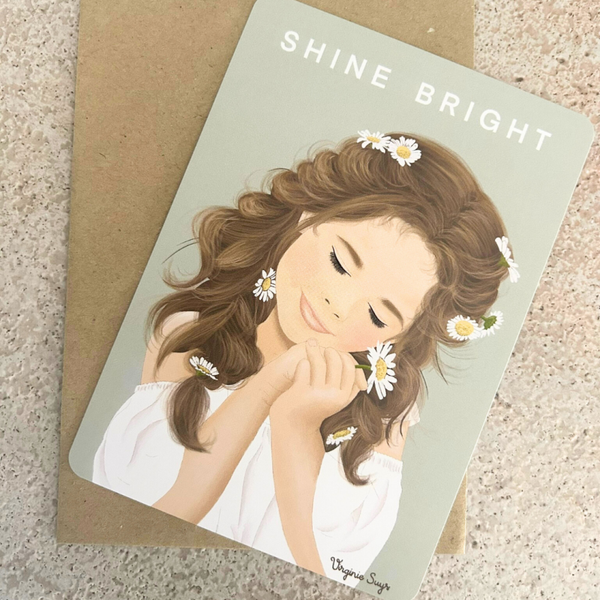 Wenskaart Shine Bright Girl