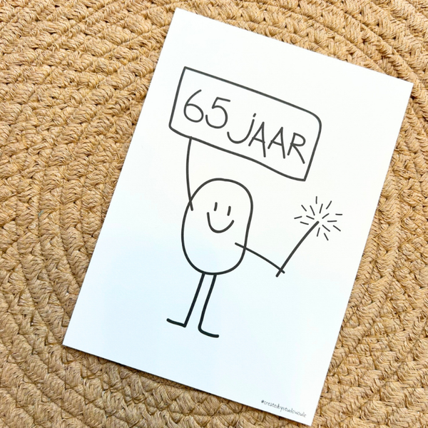 Wenskaart 65 jaar