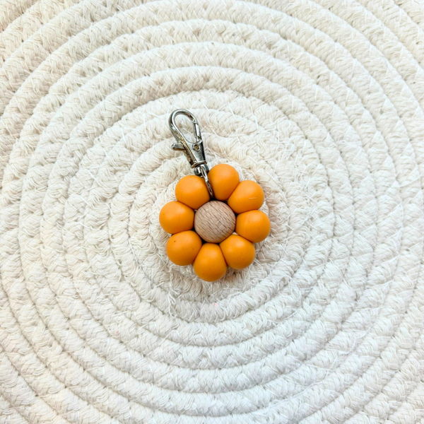 Sleutelhanger silicone bloem Oranje