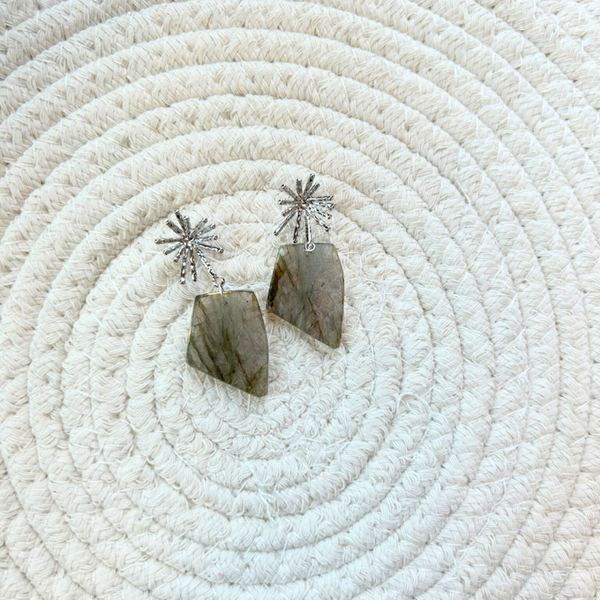 Oorbellen met natuursteen & steraccent