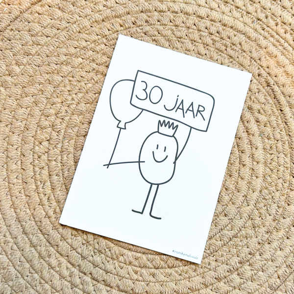 Wenskaart 30 jaar