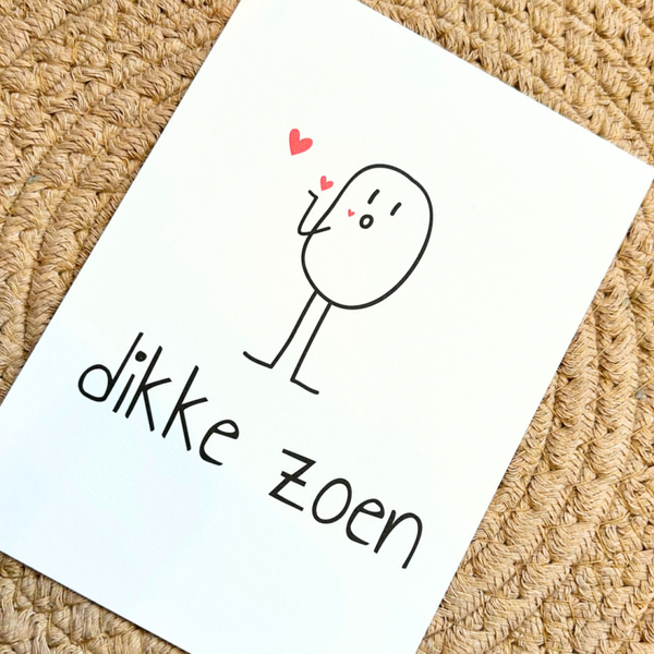 Wenskaart Dikke Zoen
