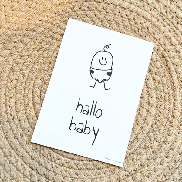 Wenskaart hallo baby