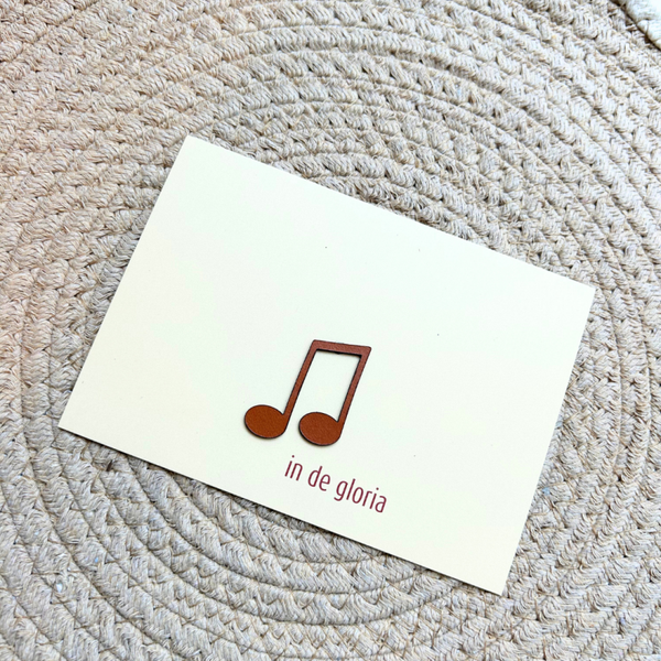 Wenskaart in de gloria muzieknoot