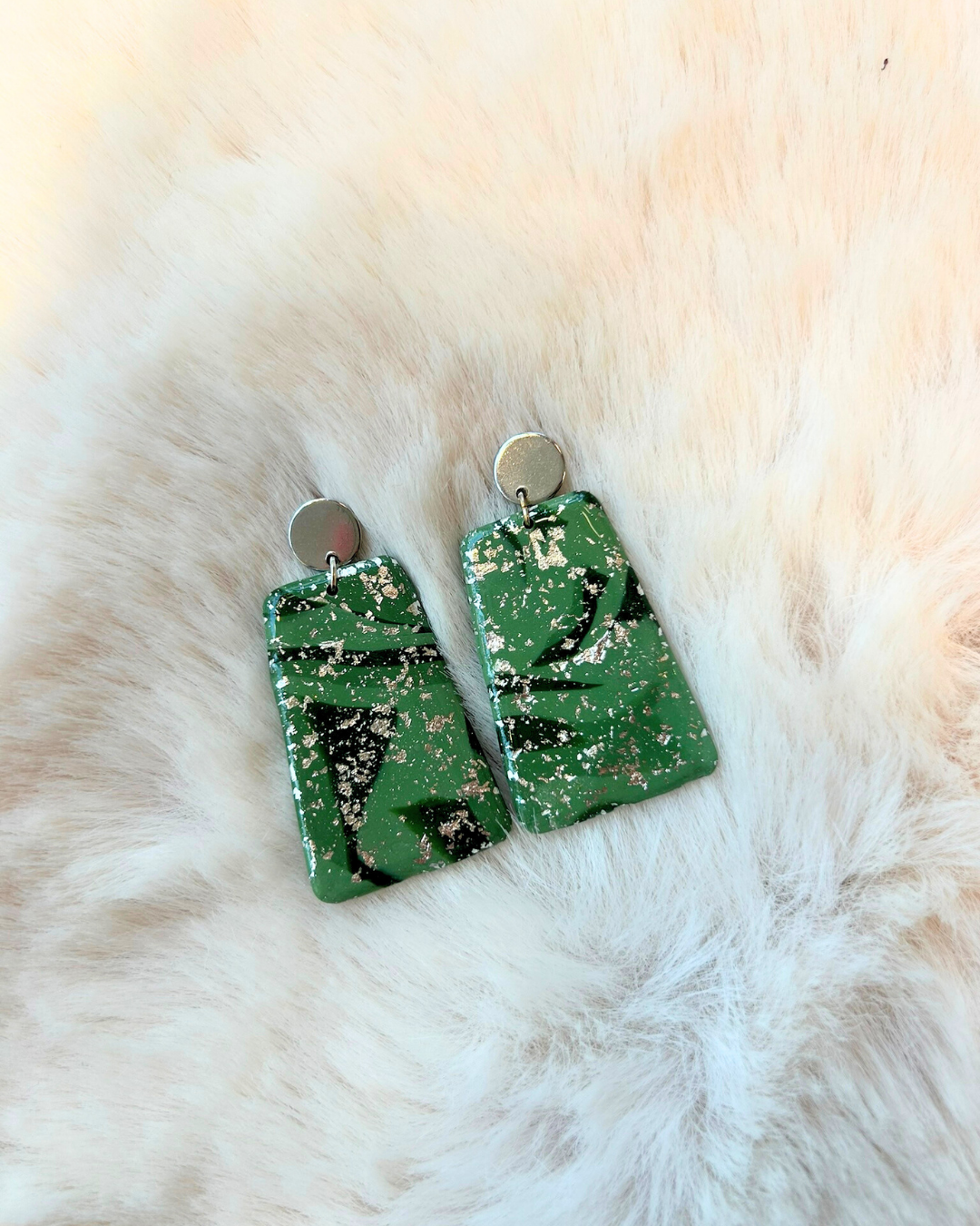 Oorbellen Camouflage Rechthoeken