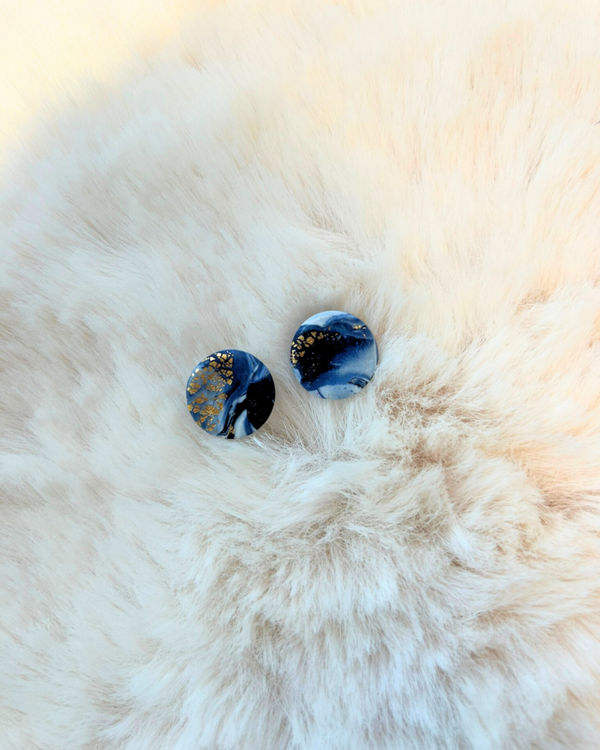 Blauwe Marble Studs