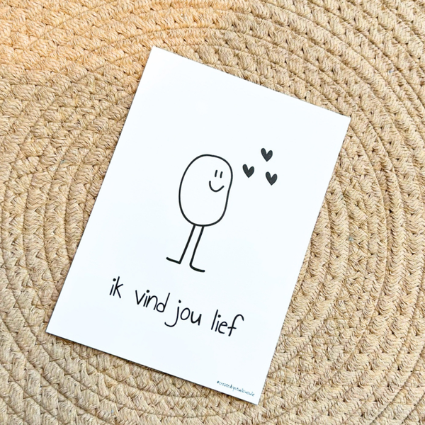 Wenskaart Ik vind jou lief