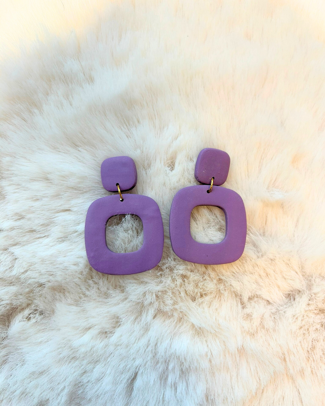 Oorbellen Vierkanten Paars