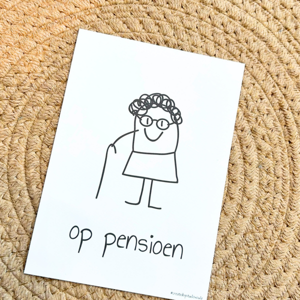Wenskaart Pensioen Vrouw