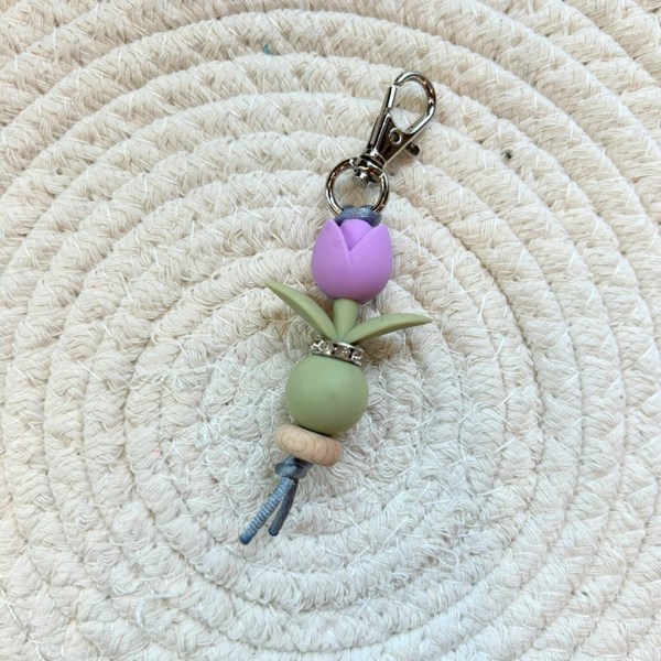 Siliconen sleutelhanger tulp