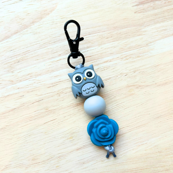 Sleutelhanger Siliconen Uil Blauw