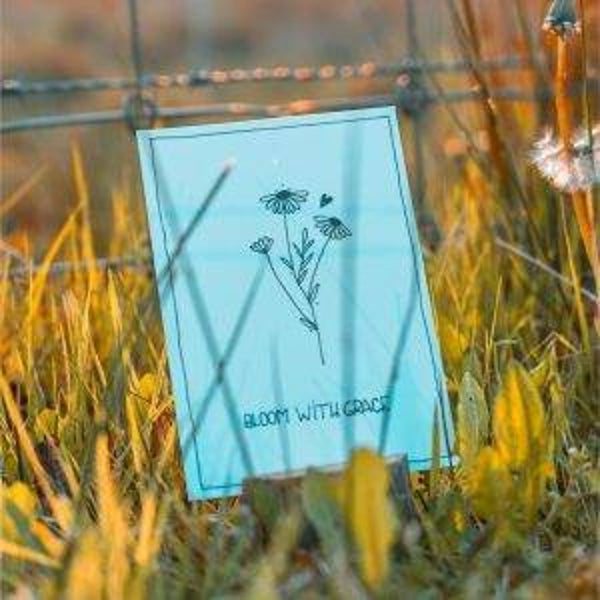 Wenskaart Bloom with grace