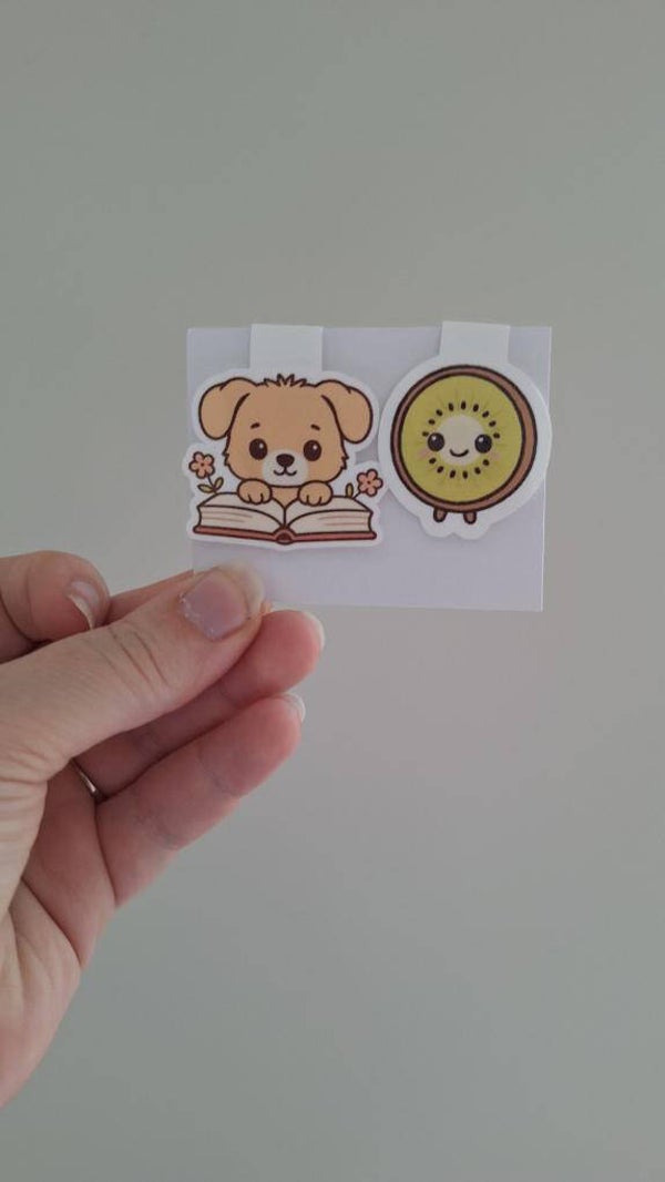 Magnetische bladwijzer 2st hond & kiwi