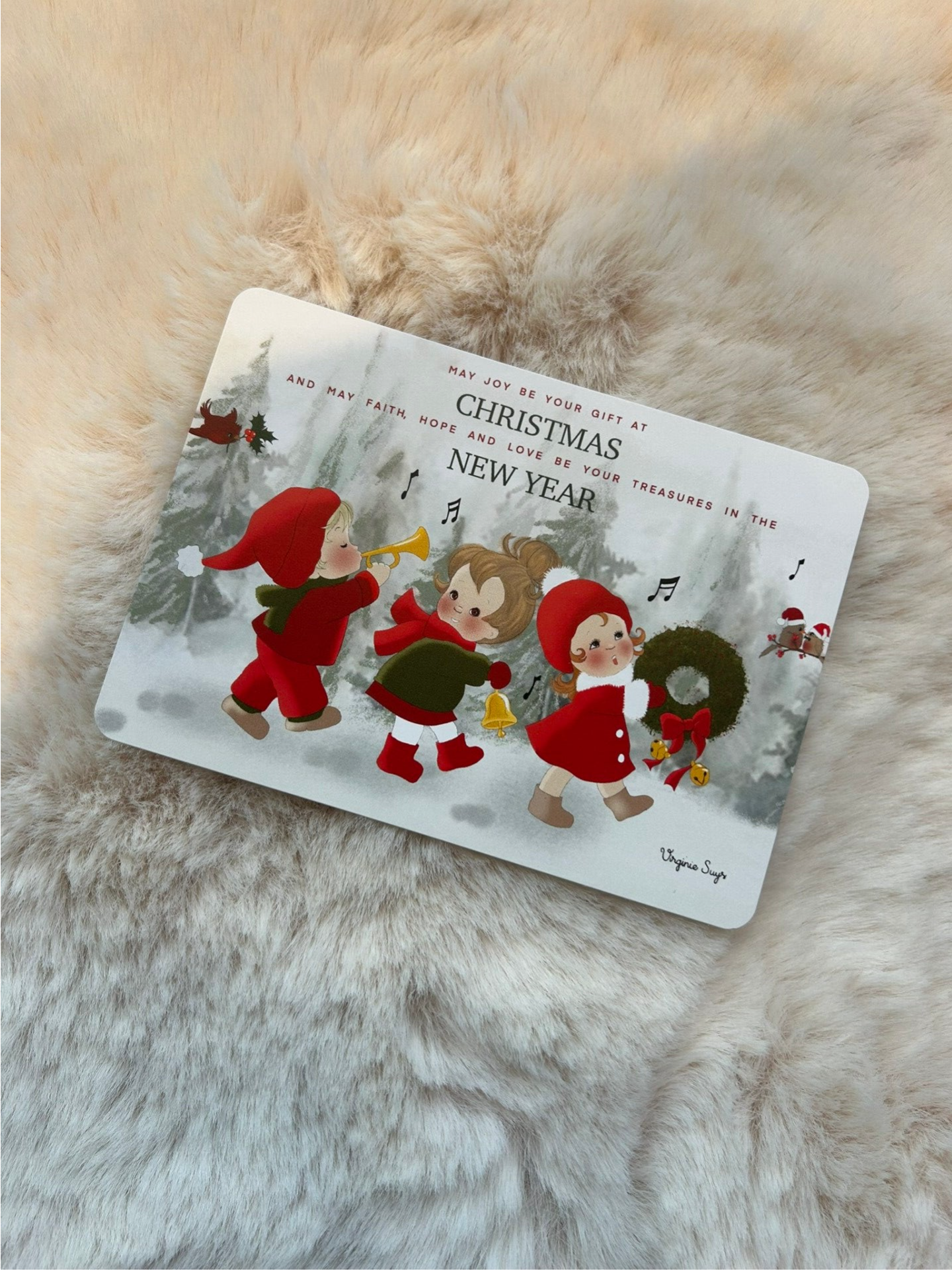 Wenskaart Kerst Music Parade