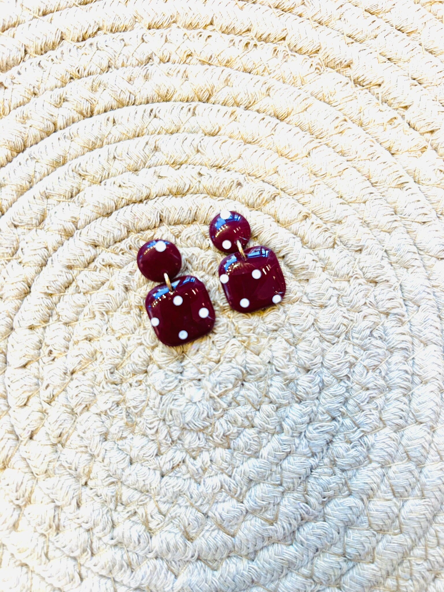 Oorbellen Dots vierkant