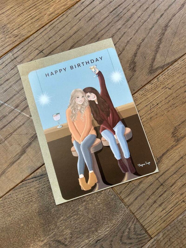Wenskaart Happy Birthday Girls