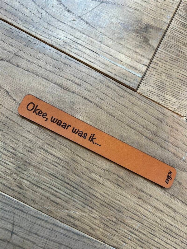 Bladwijzer leder waar was ik