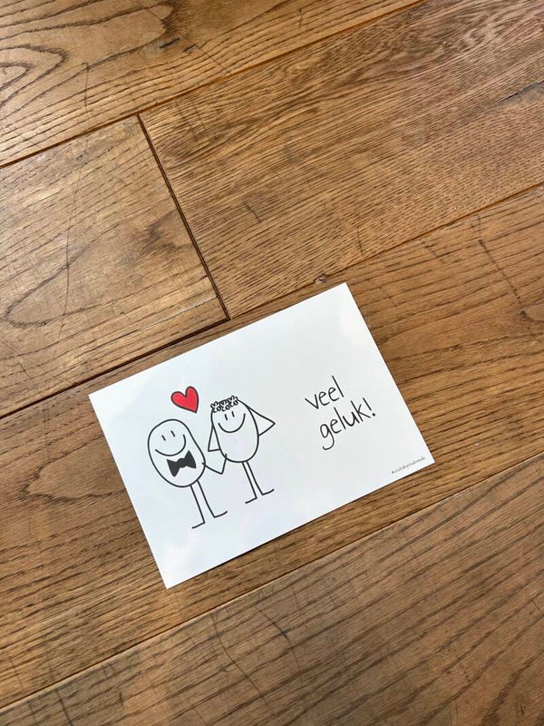 Wenskaart Huwelijk veel geluk