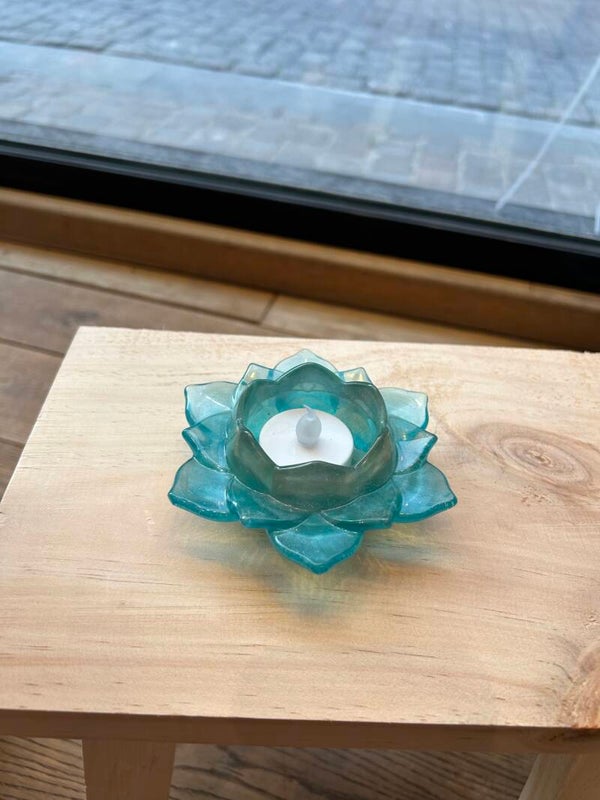 Theelichthouder turquoise