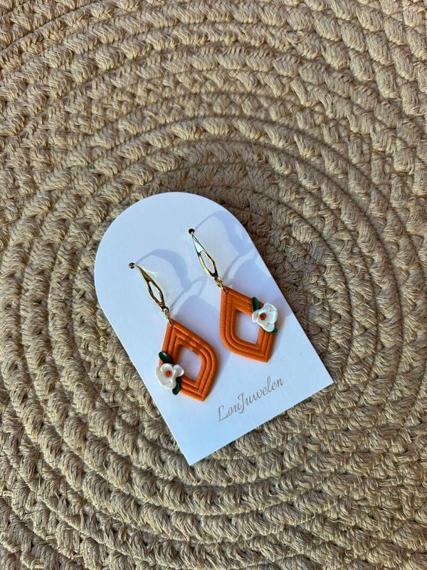 Oorbellen Citrus Bloom dubbele ruit