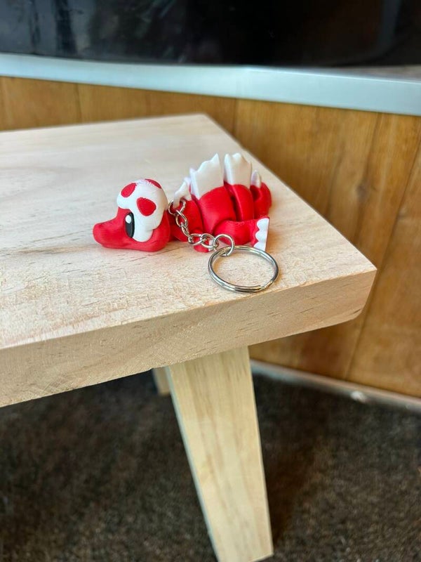 Sleutelhanger 3D Dino Rood