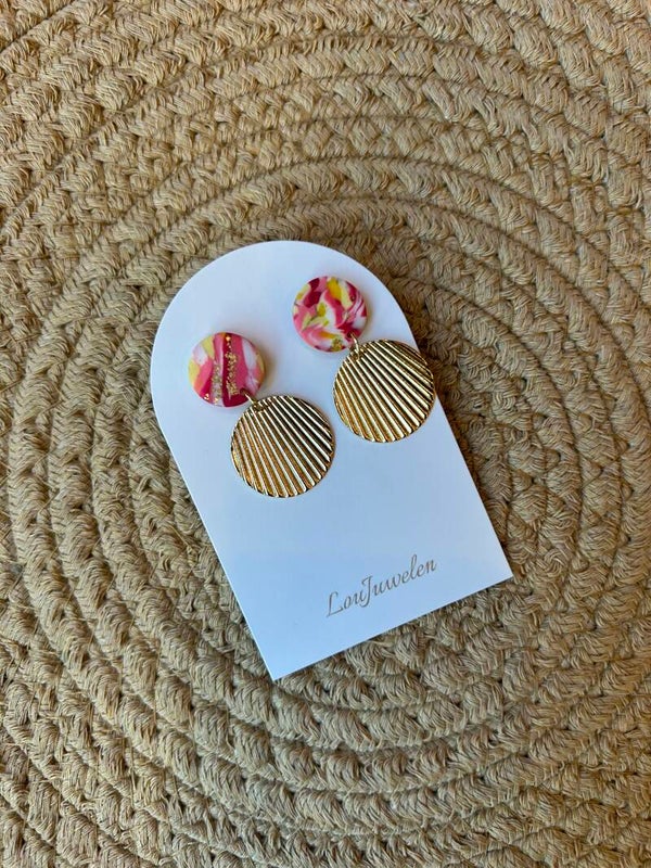 Oorbellen Candy Bloom Gouden Cirkel